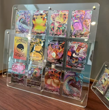 6-Slot Transparent Acrylic Display Stand Card Protector Photo Frame