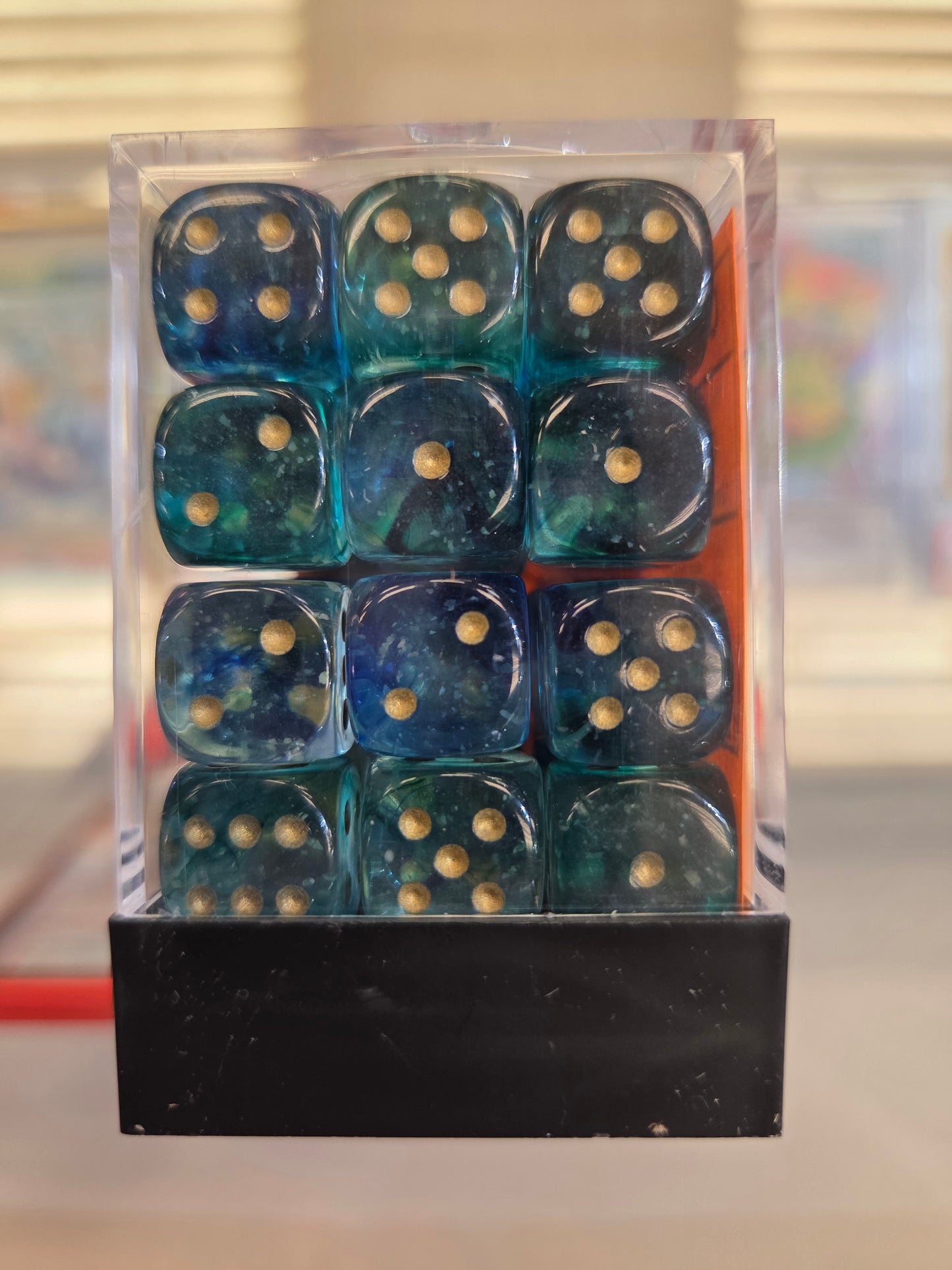 Chessex mini Dice Oceanic/Gold set of 36 12mm D6
