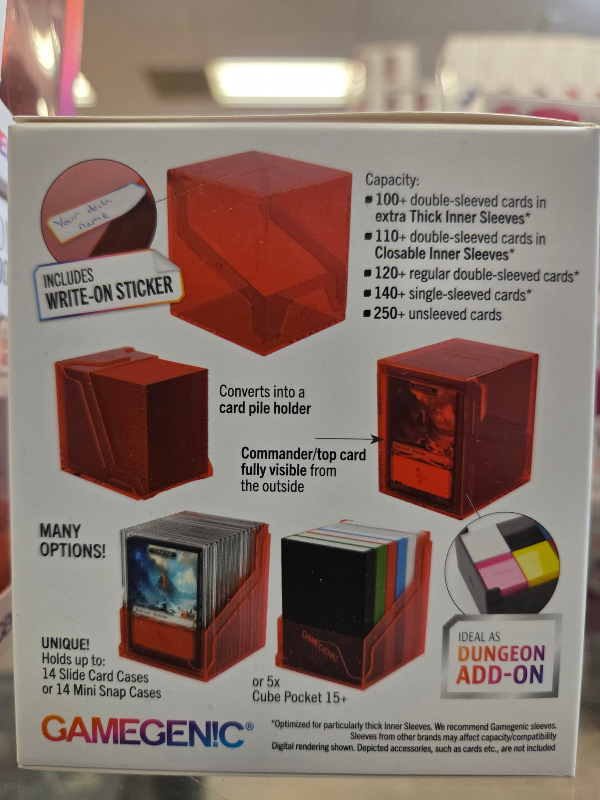 GameGenic Bastion 100+ XL Deck Box (Clear Red)
