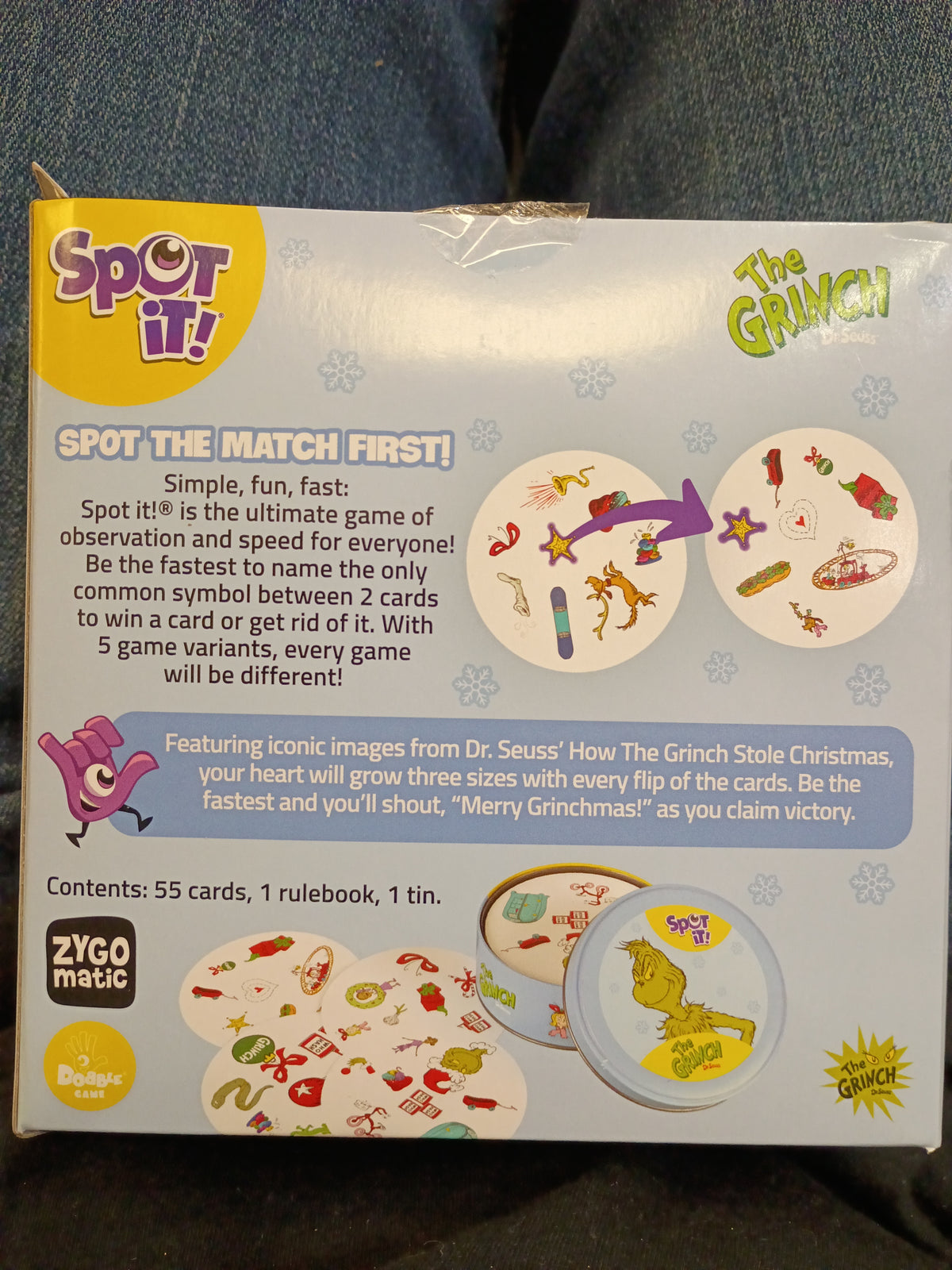 Dr.Seuss The Grinch Spot It Game