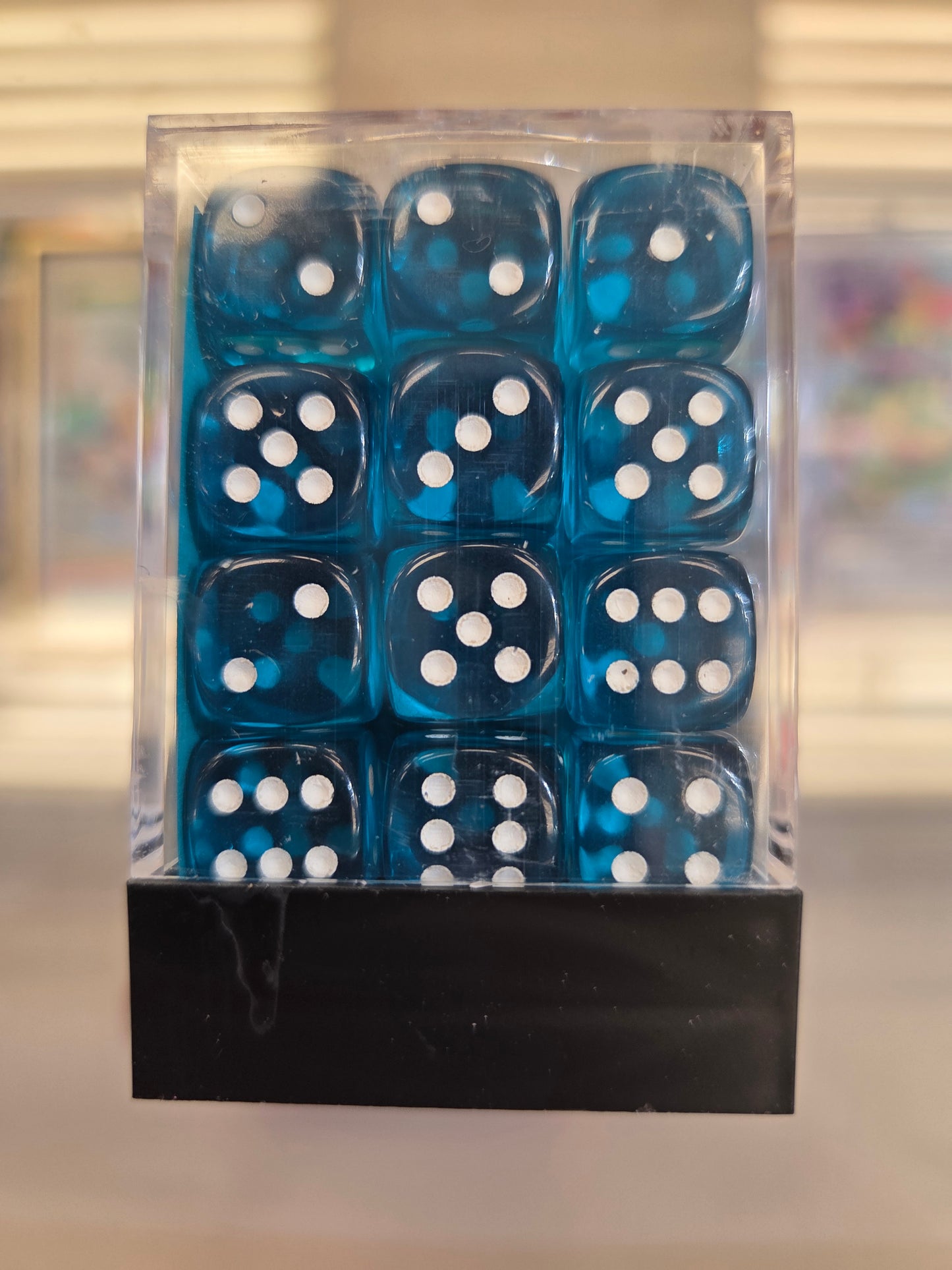 Chessex mini Dice Teal/White set of 36 12mm D6