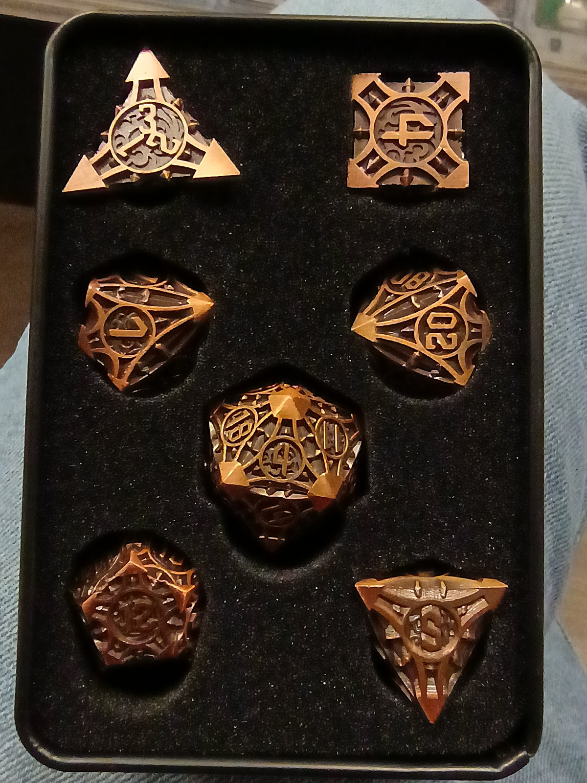 Old School Gaming: Gnome Forged Ancient Gold Metal Dice