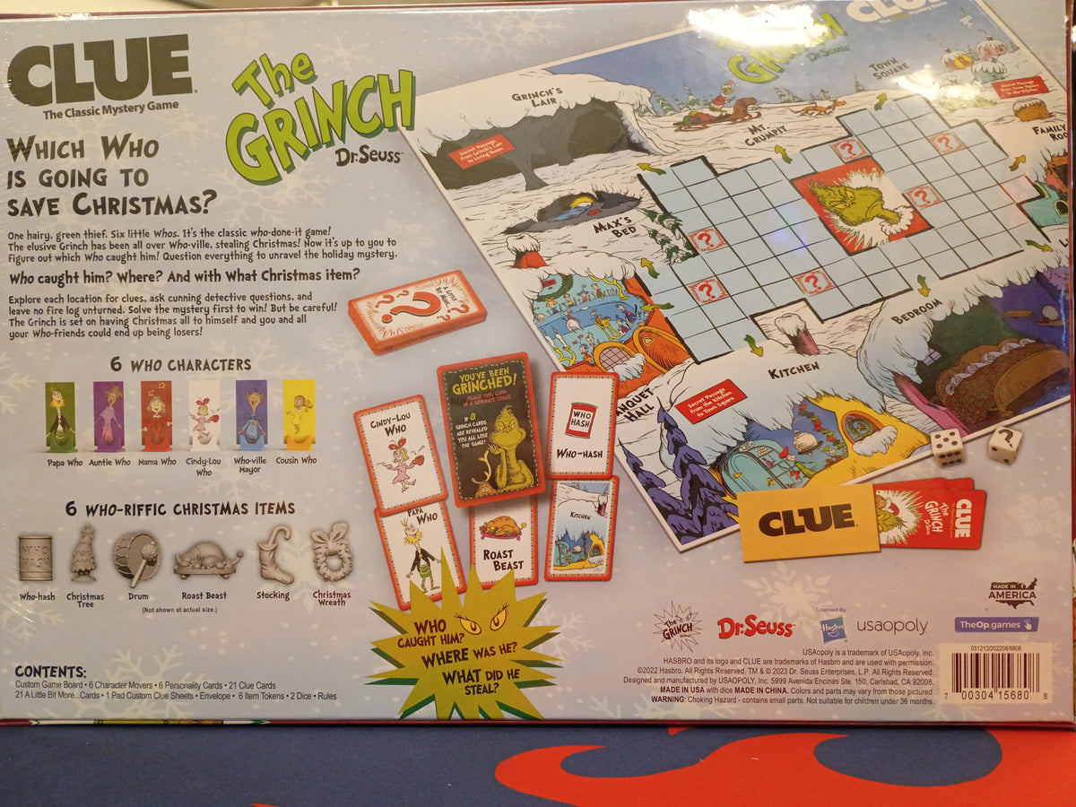 Hasbro Dr. Suess The Grinch Clue Board Game