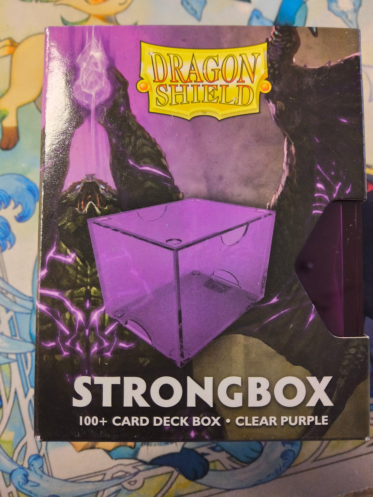 Dragon Shield Strongbox 100+ Card Deck Box. Clear Purple