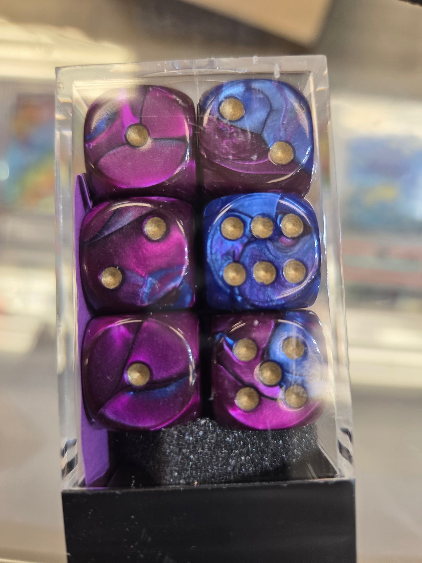 Chessex Dice Blue-Purple/Gold set of 12 16mm D6