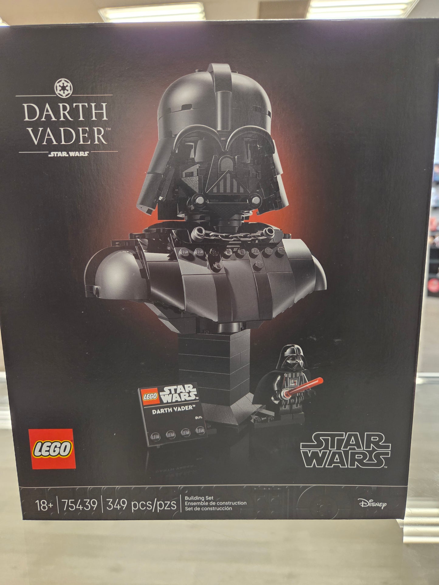 LEGO Darth Vader set packaging with Star Wars logo