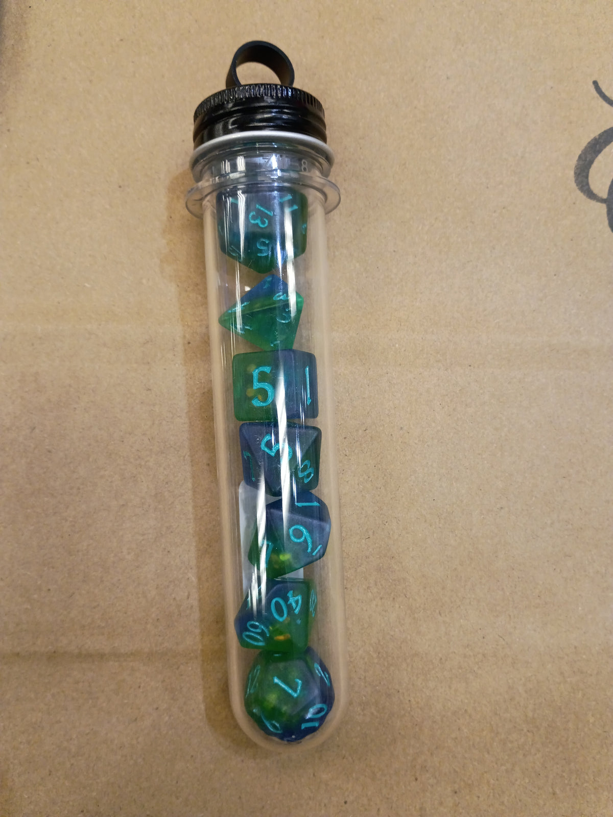 Infused - Frosted Firefly Green Mist Tubed Dice set