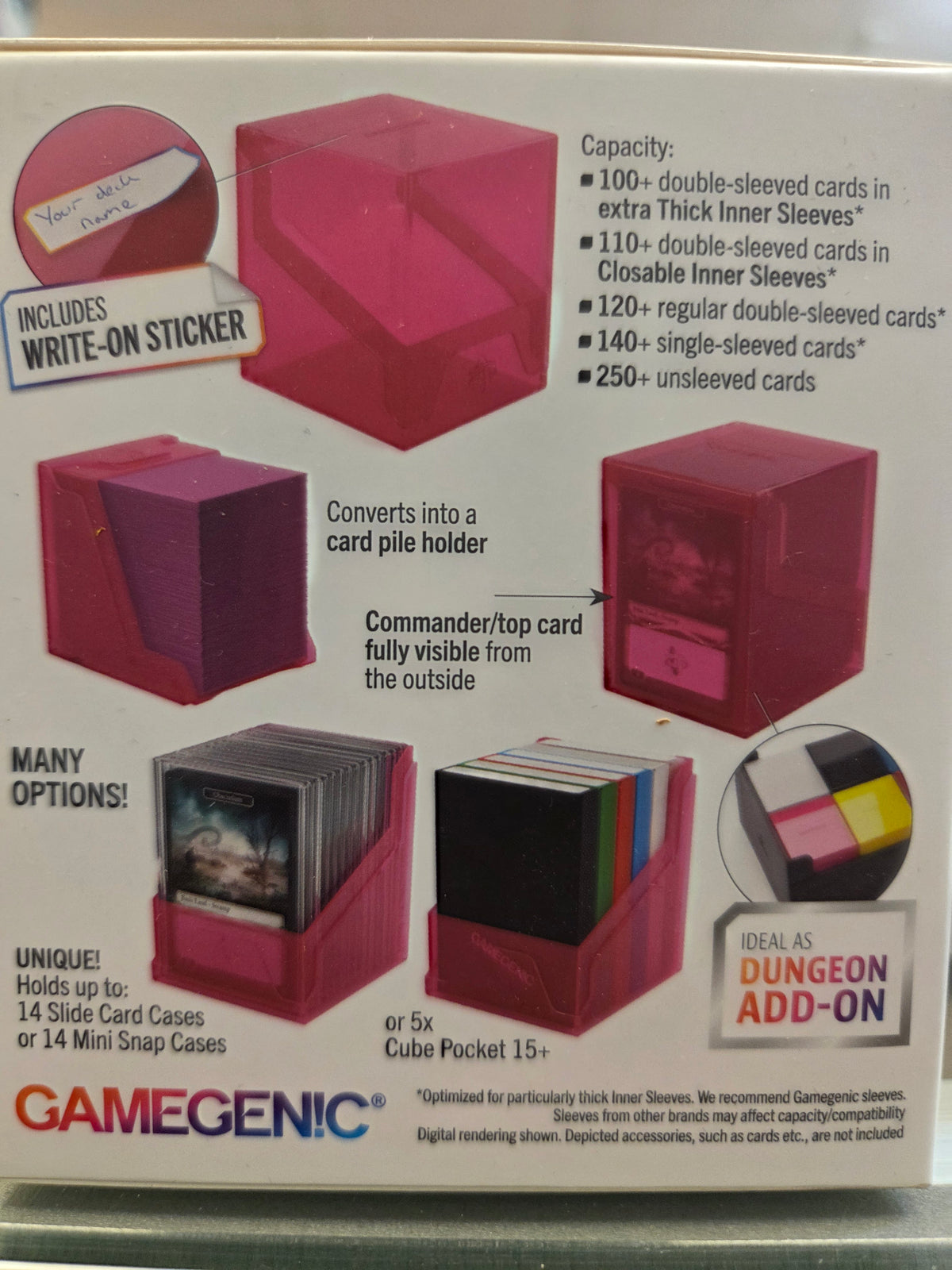 GameGenic Bastion 100+ XL Deck Box (Clear Pink)