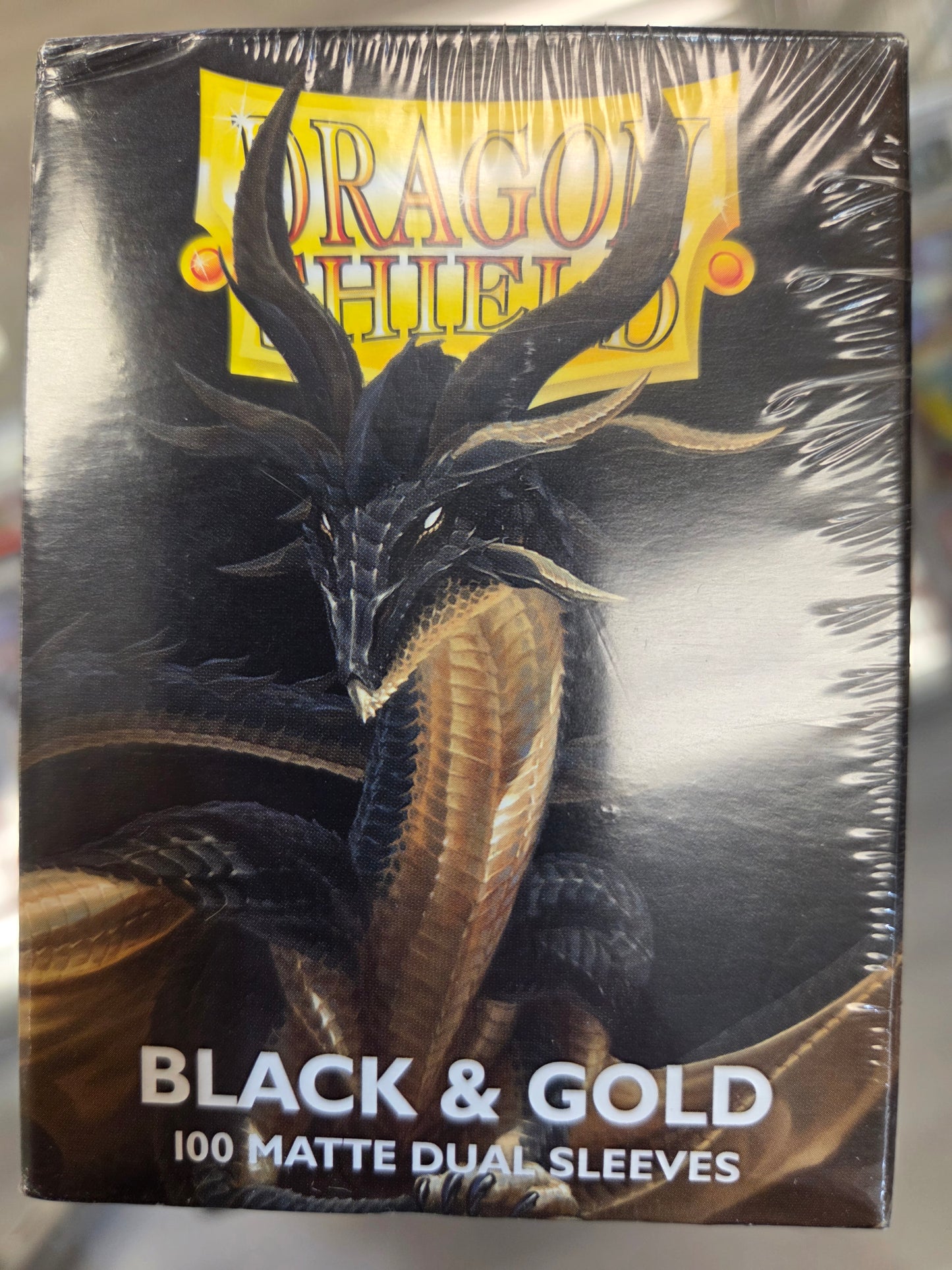 Dragon Shield 100 Matte Dual Sleeves Black and Gold