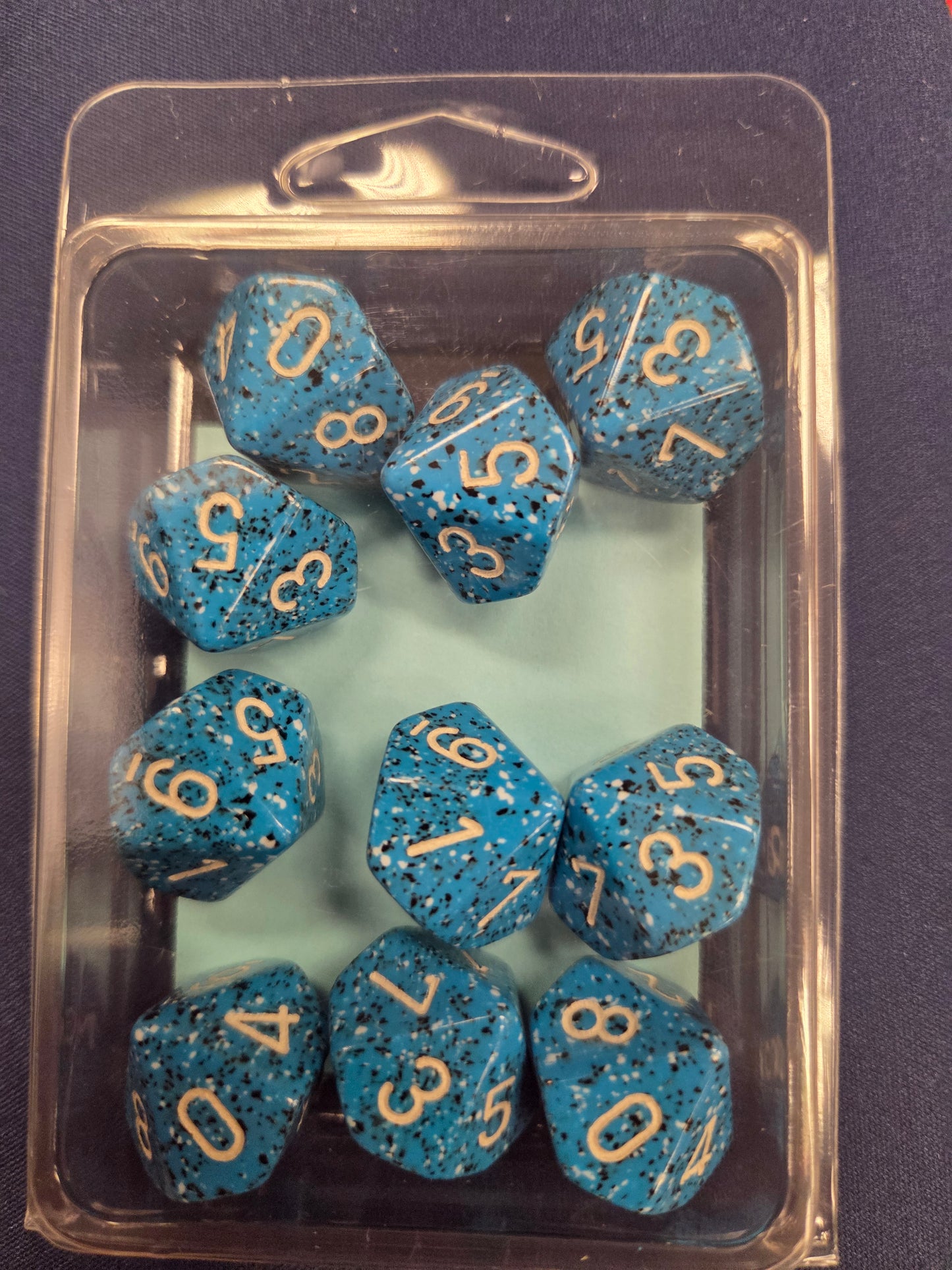 Chessex Speckled Ocean Stone Set of 10 d10 Dice