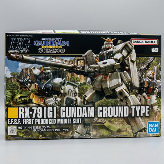 Bandai HGUC 1/144 Scale RX-79[G] Gundam Ground Type Model Kit Box Art at Emerald Market Alamogordo, New Mexico