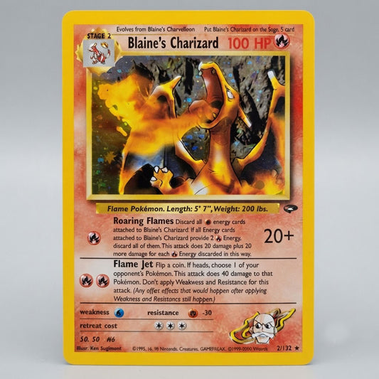 Blaine's Charizard 2/132 Gym Challenge Unlimited Holofoil NM
