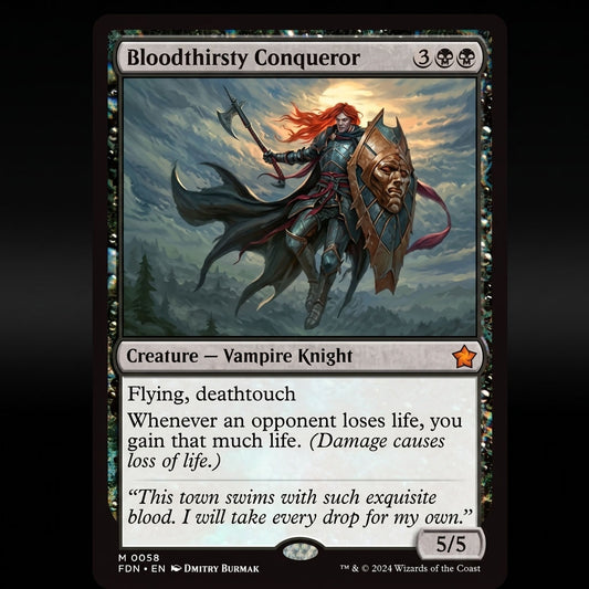 Bloodthirsty Conqueror M 0058 Promo Pack Edge Of Eternities Normal NM at Emerald Market Alamogordo, New Mexico