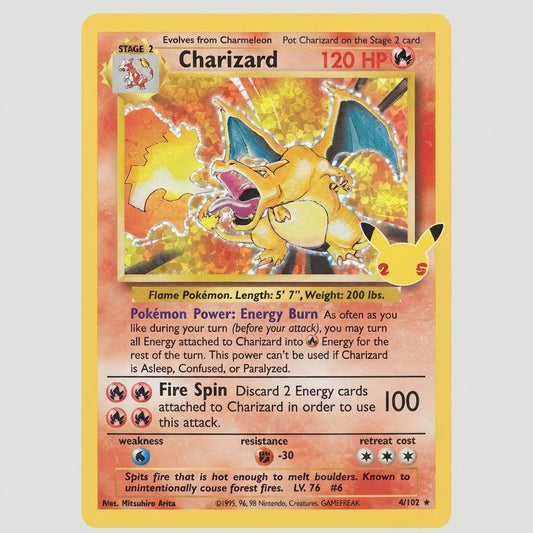 Charizard 4/102 Celebrations: Classic Collection Holofoil NM