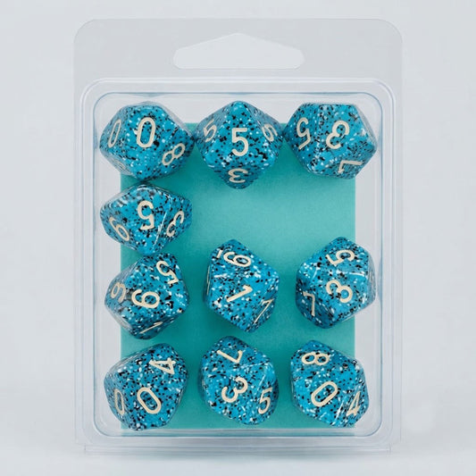 Chessex Speckled Ocean Stone Set of 10 d10 Dice