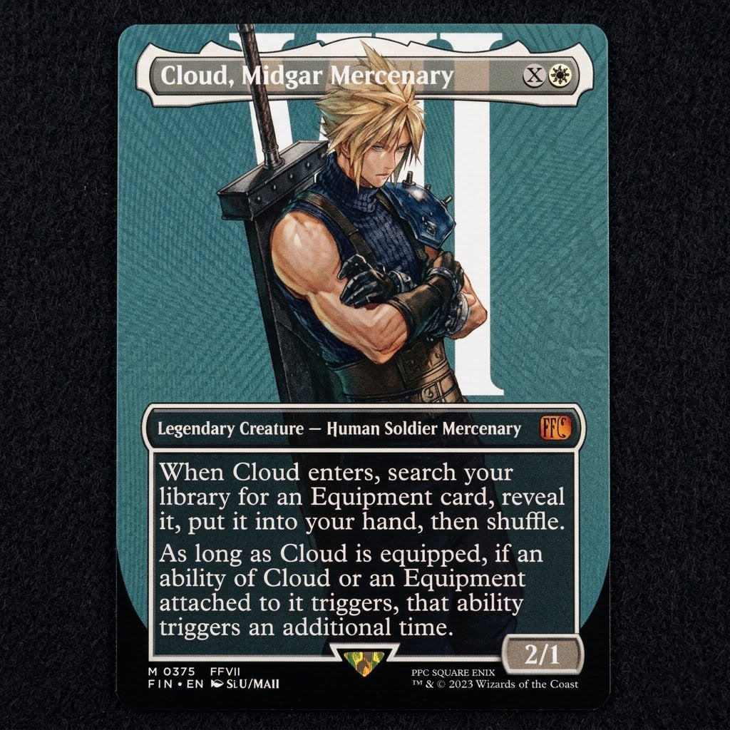Cloud, Midgar Mercenary M 0375 Final Fantasy Borderless NM at Emerald Market Alamogordo, New Mexico