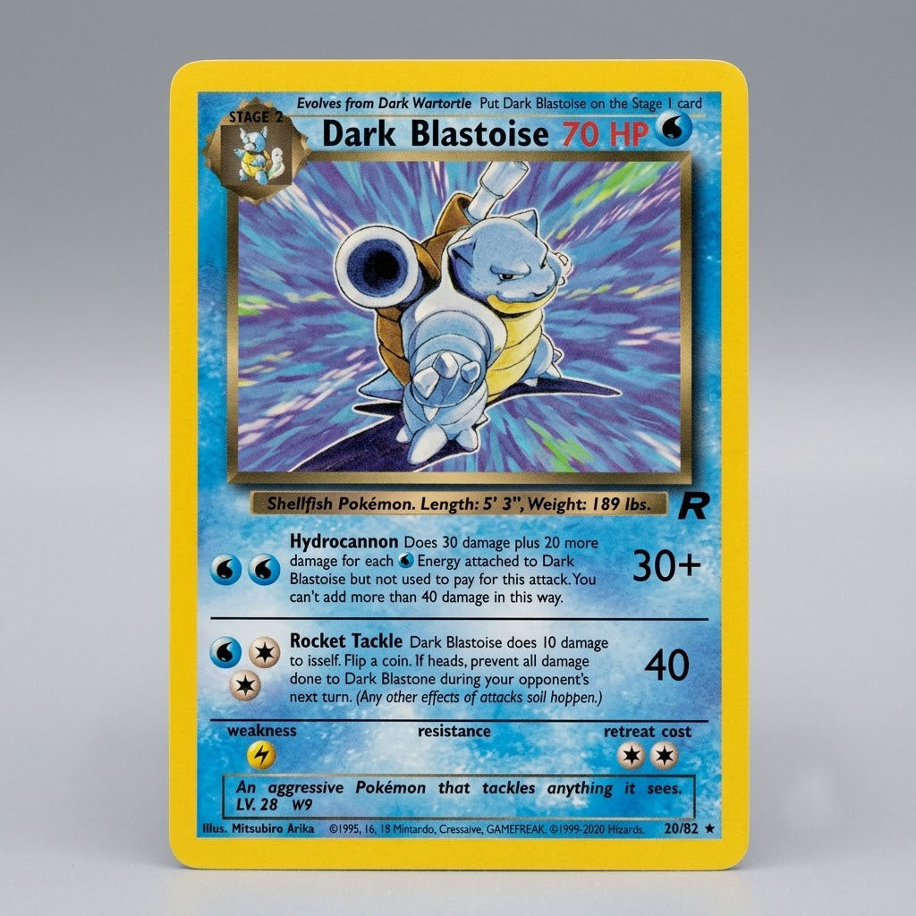 Pokémon TCG Dark Blastoise | #20/82 Rare Team Rocket | Unlimited Vintage Core Set Non-Holo Near Mint (NM) at Emerald Market Alamogordo, New Mexico