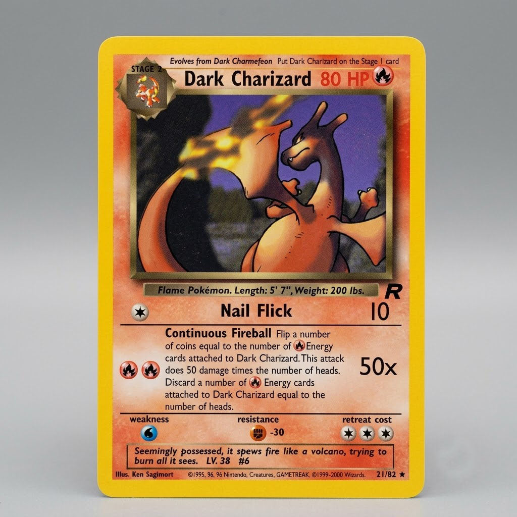 Pokémon TCG Dark Charizard | #21/82 Rare Team Rocket | Unlimited Vintage Core Set Non-Holo Moderately Played (MP) at Emerald Market Alamogordo, New Mexico