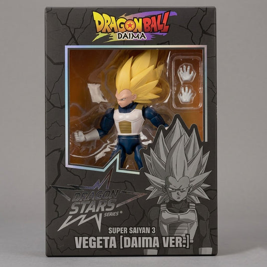 Bandai Dragon Stars Dragon Ball Daima Super Saiyan 3 Vegeta 6-Inch Action Figure Box Art at Emerald Market Alamogordo, New Mexico