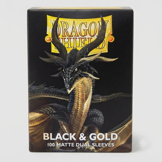 Dragon Shield 100 Matte Dual Sleeves Black and Gold
