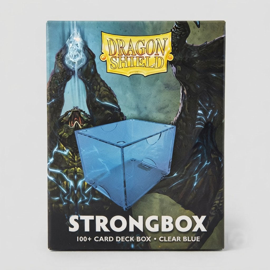 Dragon Shield Strongbox 100+ Card Deck Box. Clear Blue