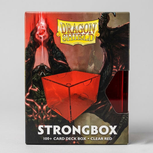 Dragon Shield Strongbox 100+ Card Deck Box. Clear Red