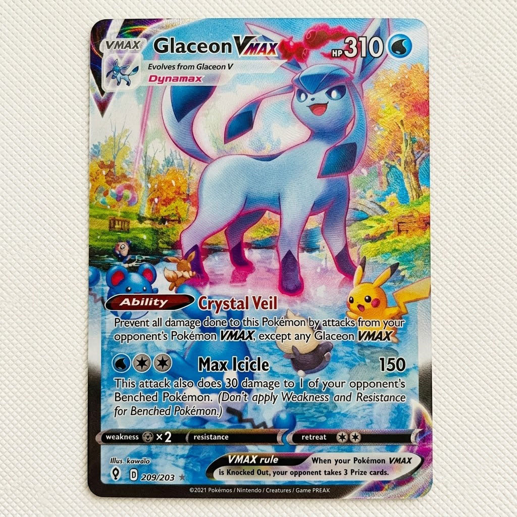 Glaceon VMAX 209/203 Evolving Skies Alternate Art Secret Holofoil NM