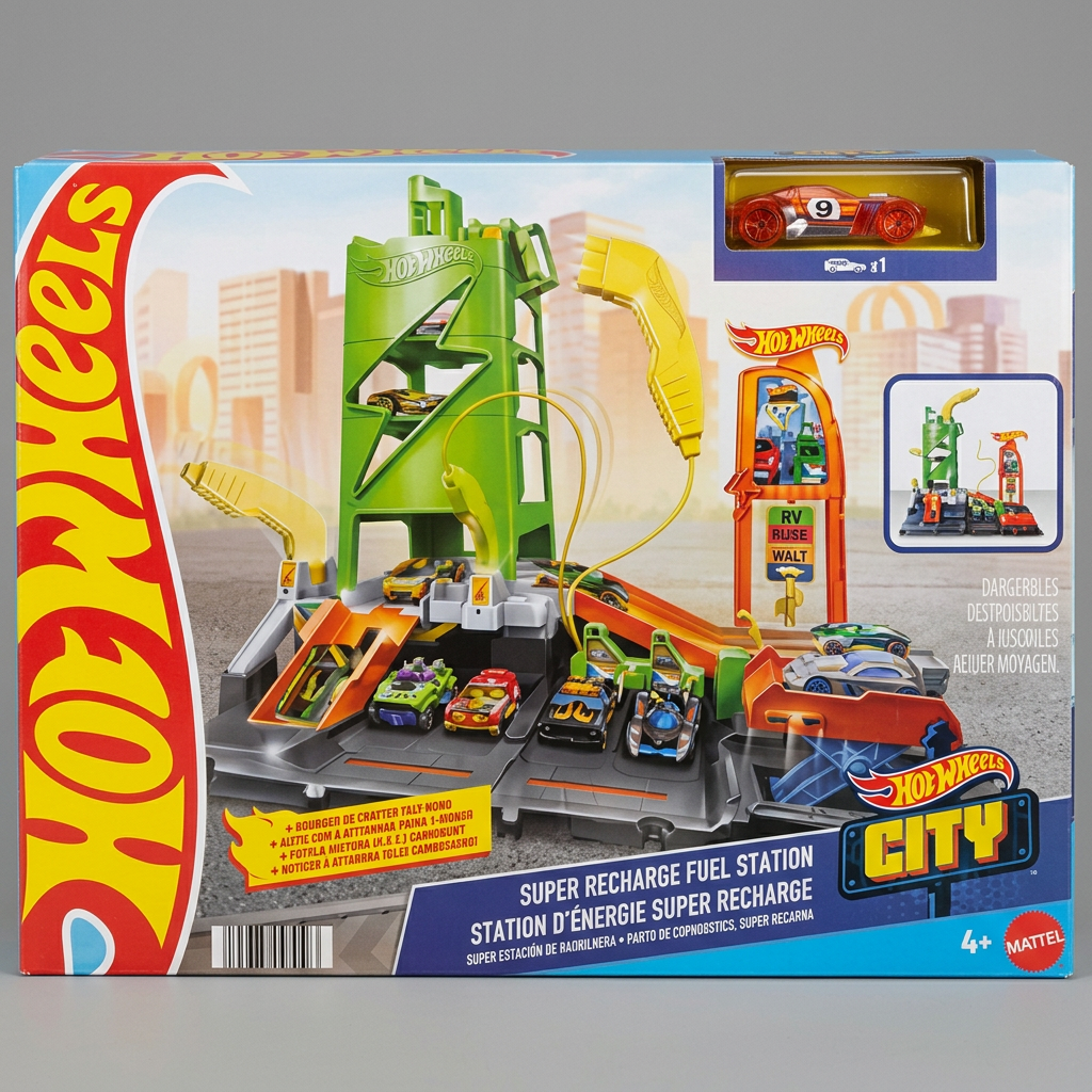 HotWheels City Super Recharge Feul Station Playset
