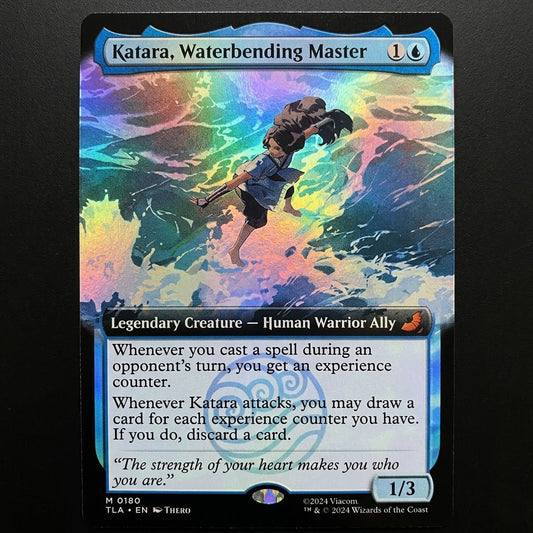 Magic: The Gathering Avatar: The Last Airbender Katara, Waterbending Master 0180 Extended Art Foil Near Mint Condition Card at Emerald Market Alamogordo, New Mexico