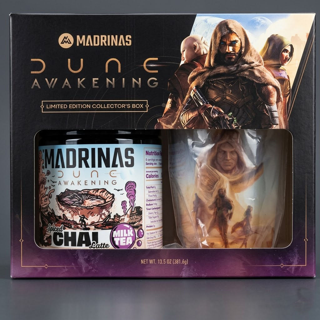 Madrinas Dune Awakening Spiced Chai Latte Milk Tea Limited Edition Collector's Box at Emerald Market Alamogordo, New Mexico