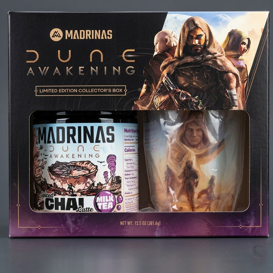Madrinas Dune Awakening Spiced Chai Latte Milk Tea Limited Edition Collector's Box at Emerald Market Alamogordo, New Mexico