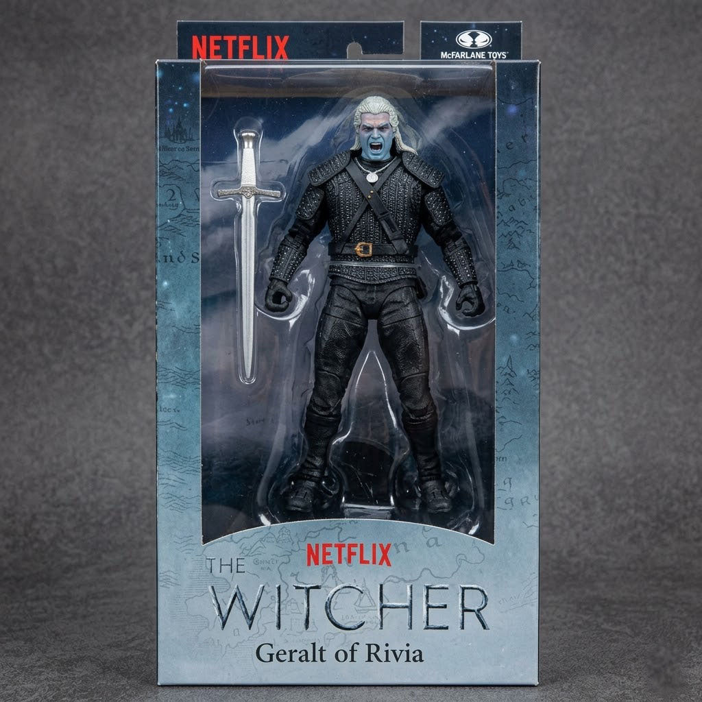 McFarlane Toys Netflix The Witcher Geralt of Rivia 7-Inch Action Figure Box Art at Emerald Market Alamogordo, New Mexico