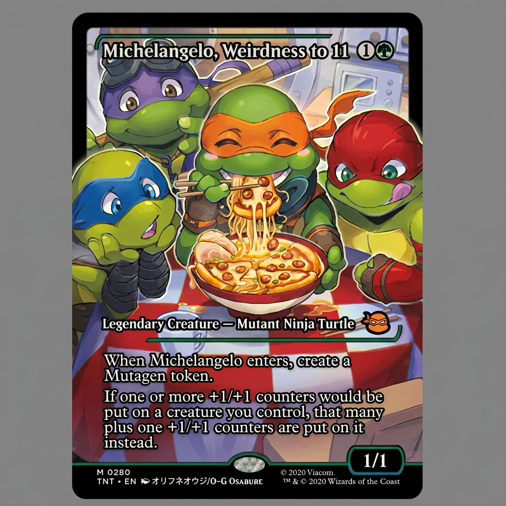 Michelangelo, Weirdness To 11 M 0288 TMNT Showcase Foil NM