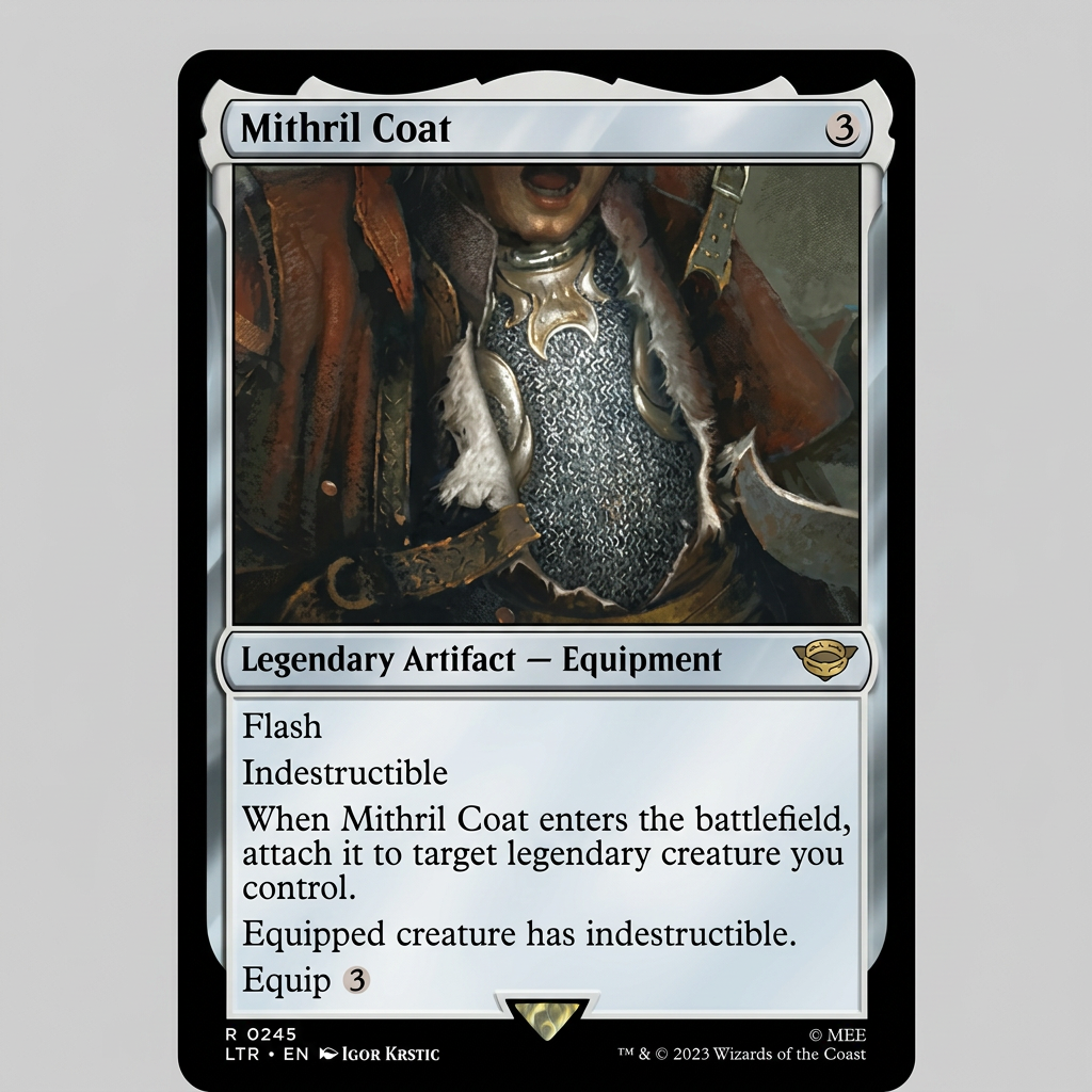 Magic: The Gathering The Lord of the Rings: Tales of Middle-earth Mithril Coat 0245 Rare Equipment Near Mint Condition Card at Emerald Market Alamogordo, New Mexico