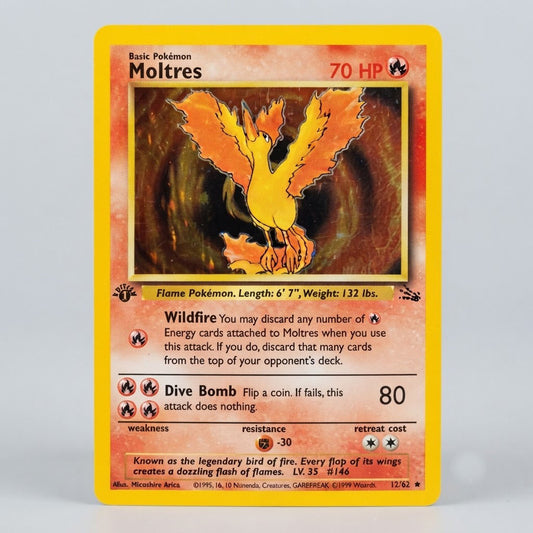 Moltres 12/62 Fossil 1st Edition Holofoil MP