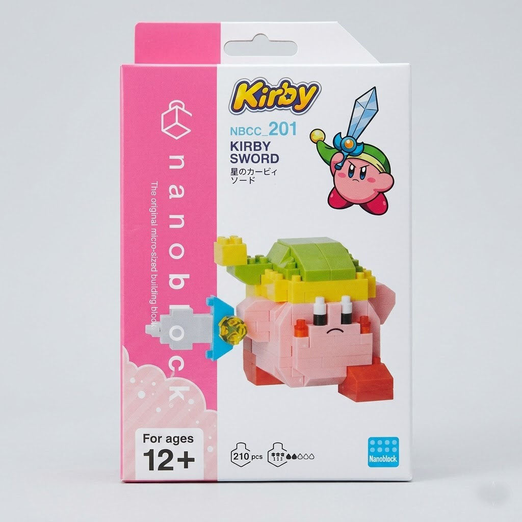 Nanoblock Character Collection Sword Kirby NBCC_201 Miniature Building Block Toy Box Art at Emerald Market Alamogordo, New Mexico