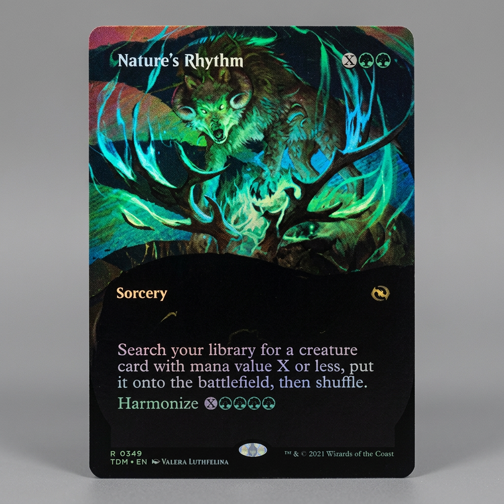 Magic: The Gathering Tarkir: Dragonstorm Nature's Rhythm 0349 Borderless Foil Near Mint Condition Card at Emerald Market Alamogordo, New Mexico