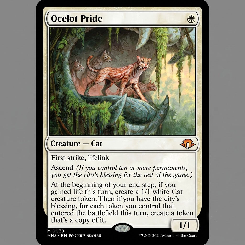 Magic: The Gathering Ocelot Pride | #0038 Mythic Rare Modern Horizons 3 | Cat Token-Multiplier Normal Near Mint (NM) at Emerald Market Alamogordo, New Mexico