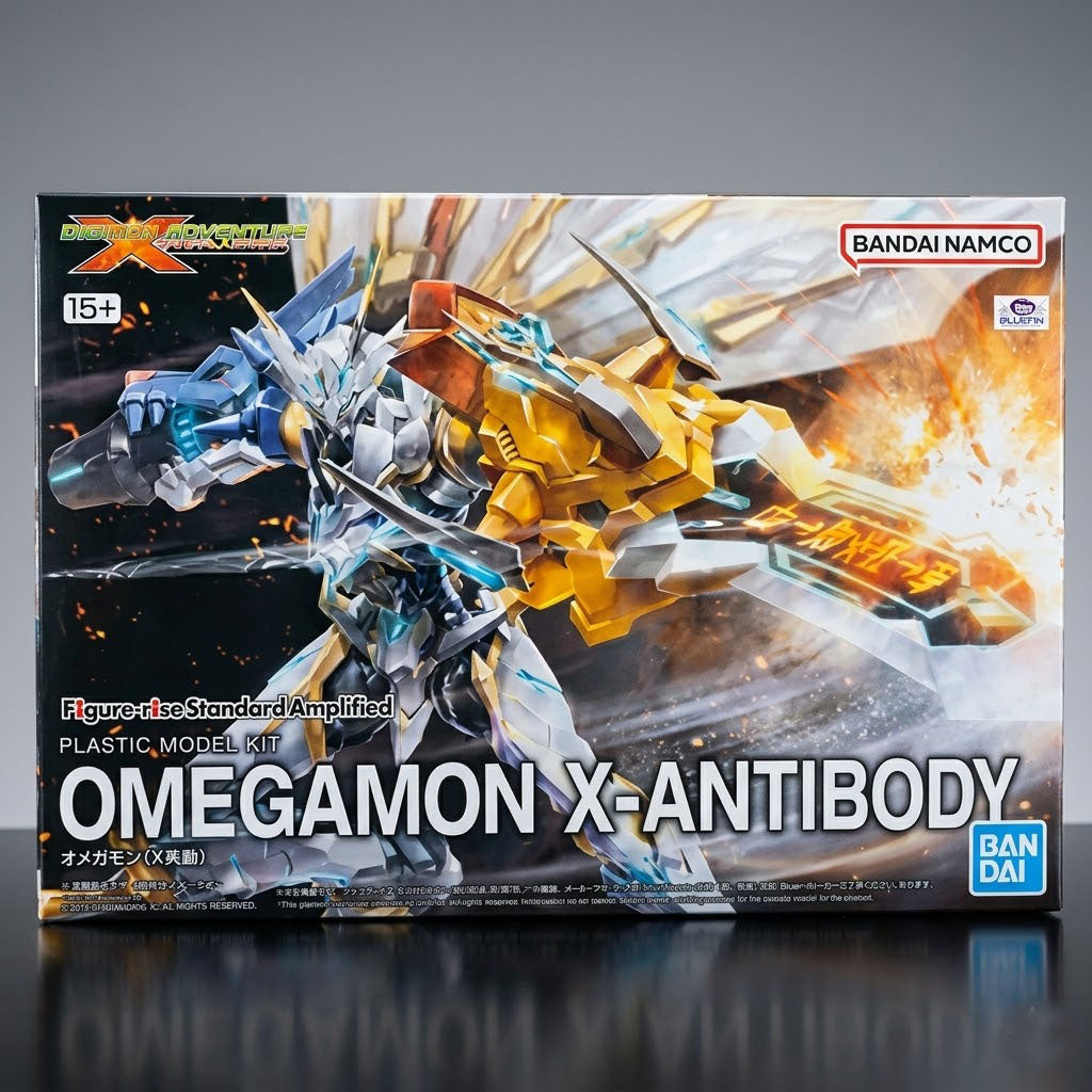 Bandai Figure-rise Standard Amplified Omegamon X-Antibody (Omnimon X) Model Kit Box Art at Emerald Market Alamogordo, New Mexico