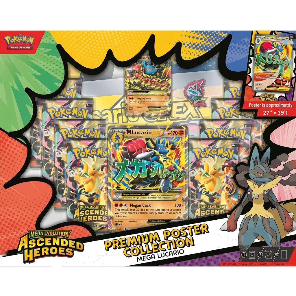 Mega Lucario Ex Ascended Heroes Premium Poster Collection at Emerald Market Alamogordo, New Mexico