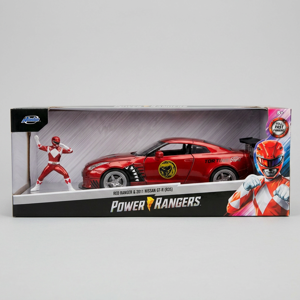 Power Rangers Red Ranger & 2009 Nissan GT-R (R35)
