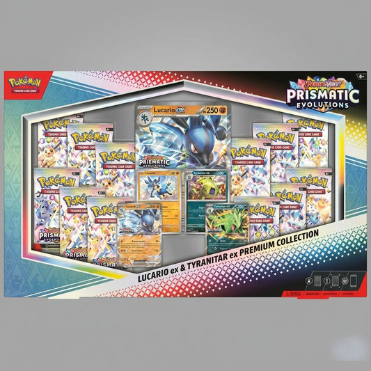 Prismatic Evolutions Lucario Ex & Tyranitar Ex Premium Collection