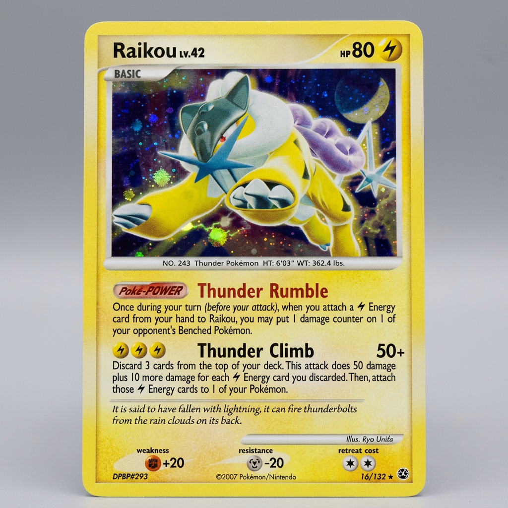Raikou Lv. 42 16/132 Miscellaneous Cards & Products Cracked Ice Holofoil NM