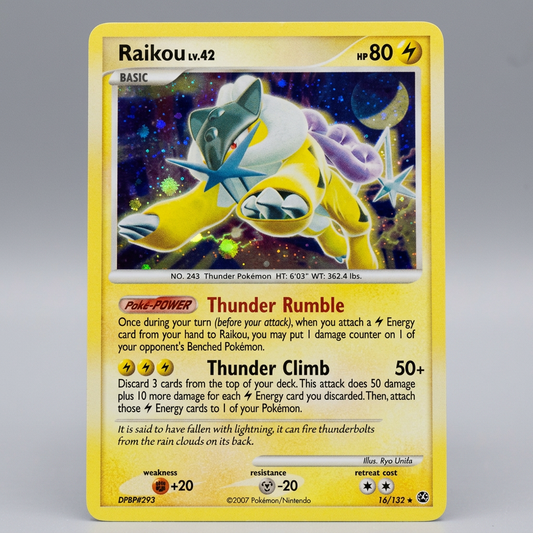 Raikou Lv. 42 16/132 Miscellaneous Cards & Products Cracked Ice Holofoil NM