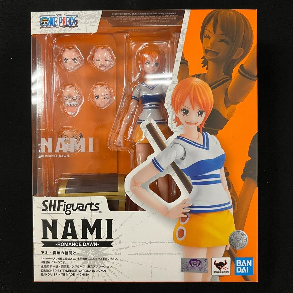 Bandai S.H.Figuarts Nami Romance Dawn East Blue Version Action Figure Box Art at Emerald Market Alamogordo, New Mexico