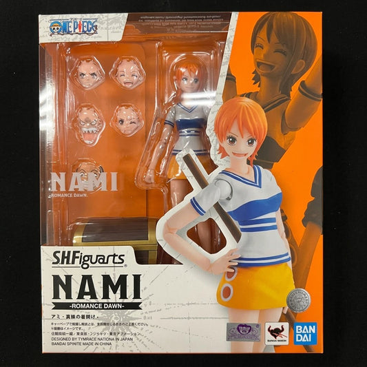 Bandai S.H.Figuarts Nami Romance Dawn East Blue Version Action Figure Box Art at Emerald Market Alamogordo, New Mexico