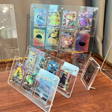 6-Slot Transparent Acrylic Display Stand Card Protector Photo Frame
