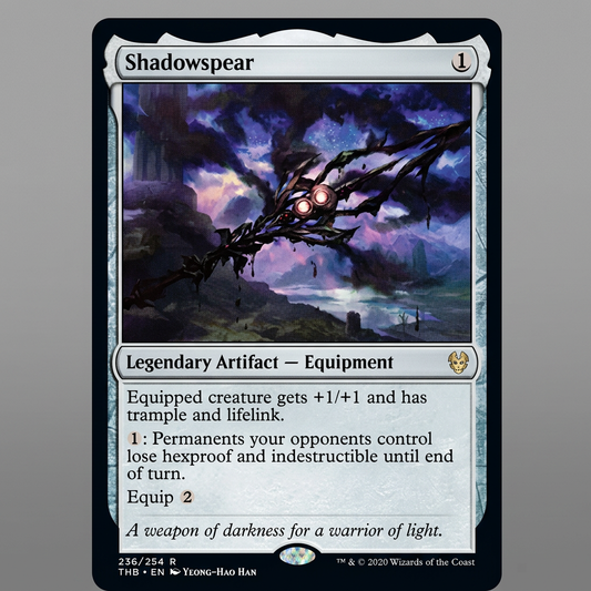 Magic: The Gathering Theros Beyond Death Shadowspear 236/254 Rare Equipment Near Mint Condition Card at Emerald Market Alamogordo, New Mexico