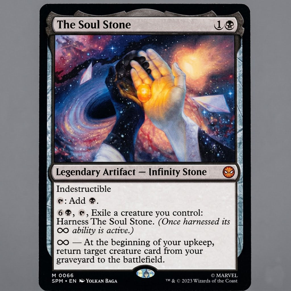Marvel Trading Card Game The Soul Stone Artifact Card Near Mint Condition at Emerald Market Alamogordo, New Mexico