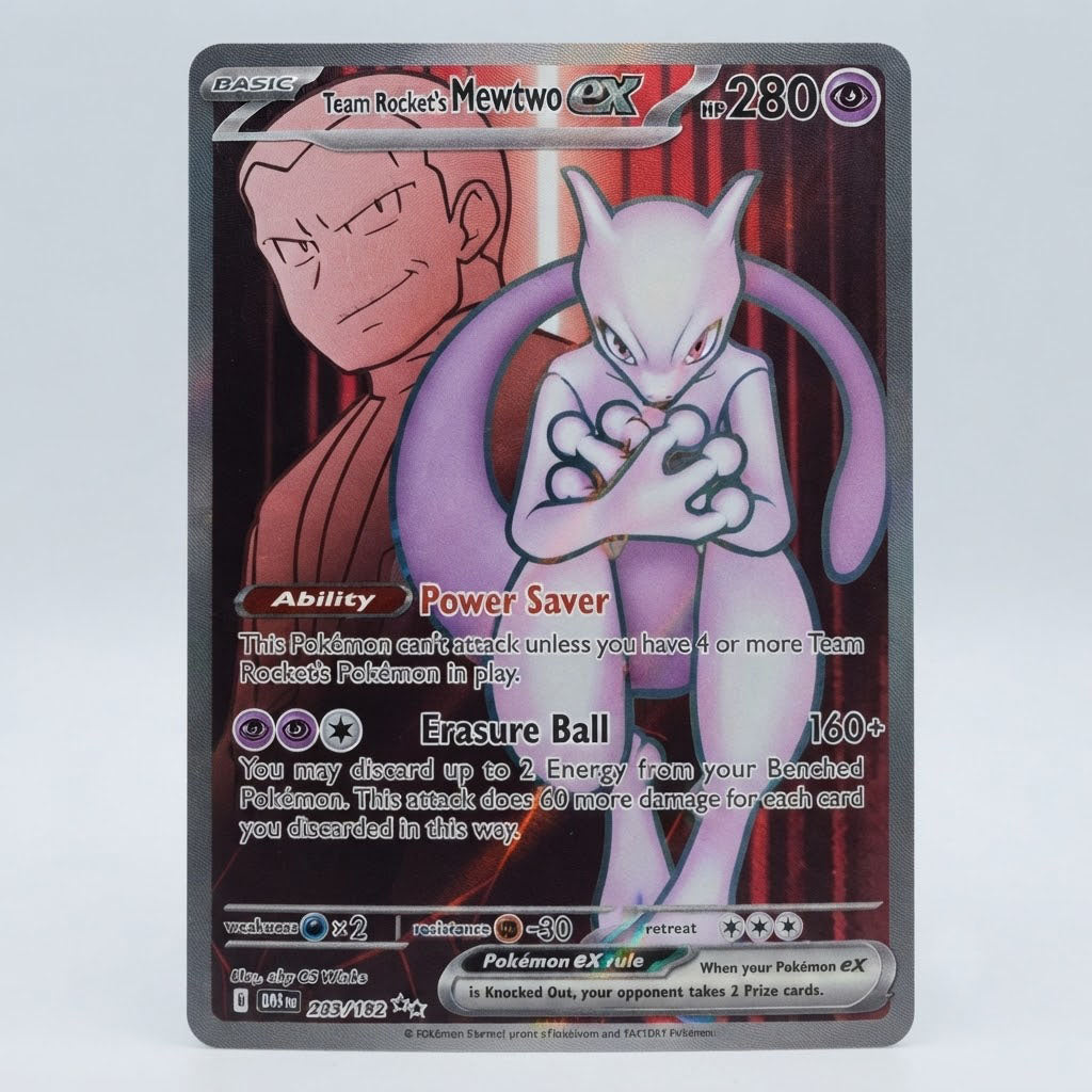 Team Rocket's Mewtwo Ex 213/182 Holofoil NM